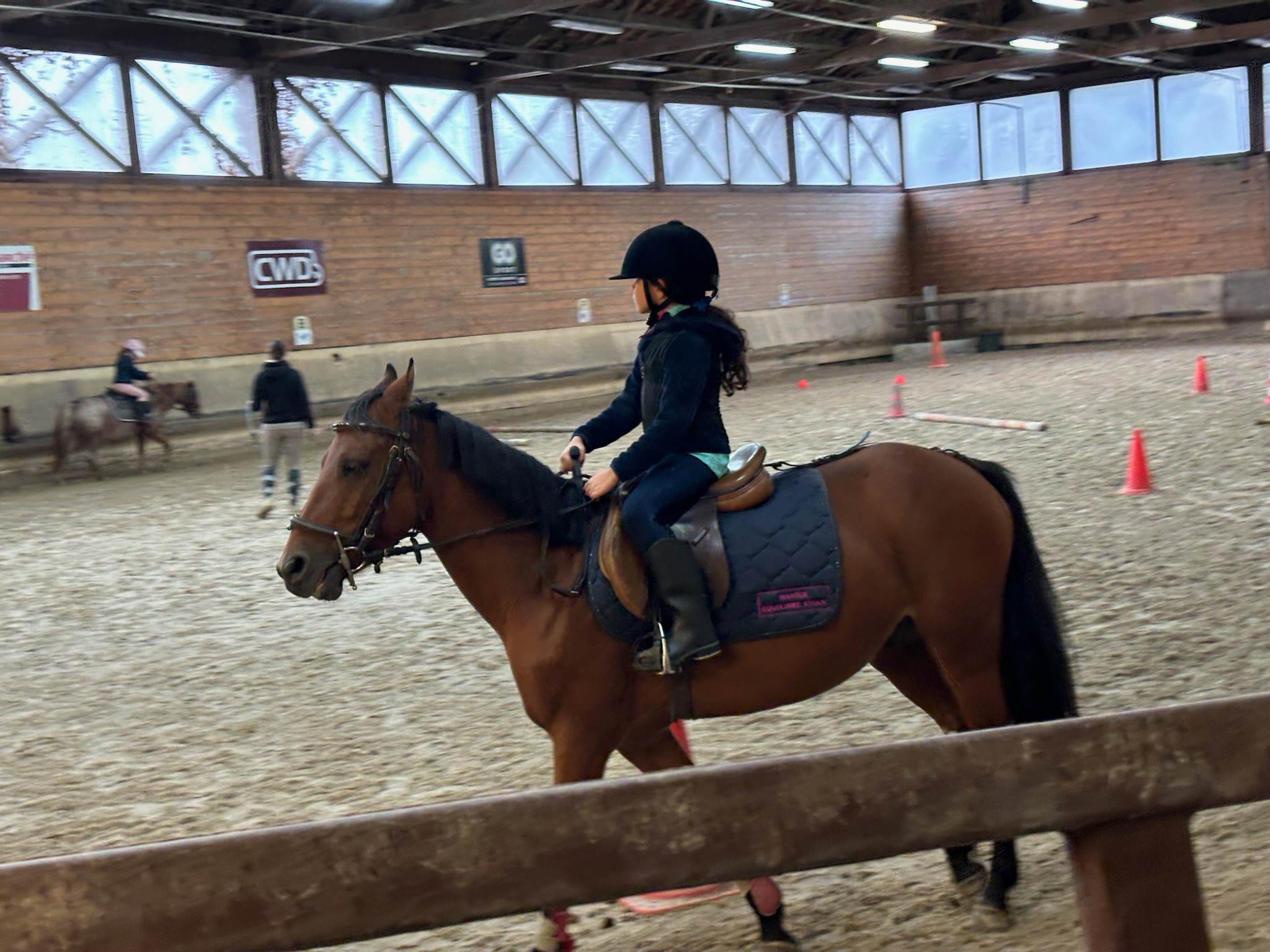 Western style riding on pony